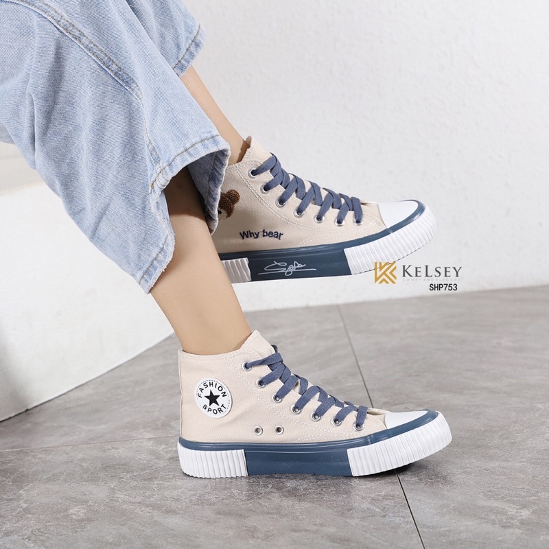 (GRATIS ALAS KAKI) Nicole Sepatu Sneakers Kanvas Wanita Kelsey / Sepatu Anak Kerja Wanita SHP753