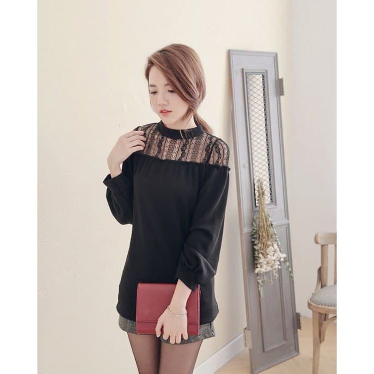 Atasan promo wanita / cewe Baju Fashion Import original cina lace blouse CC50746 untuk kerja pesta k