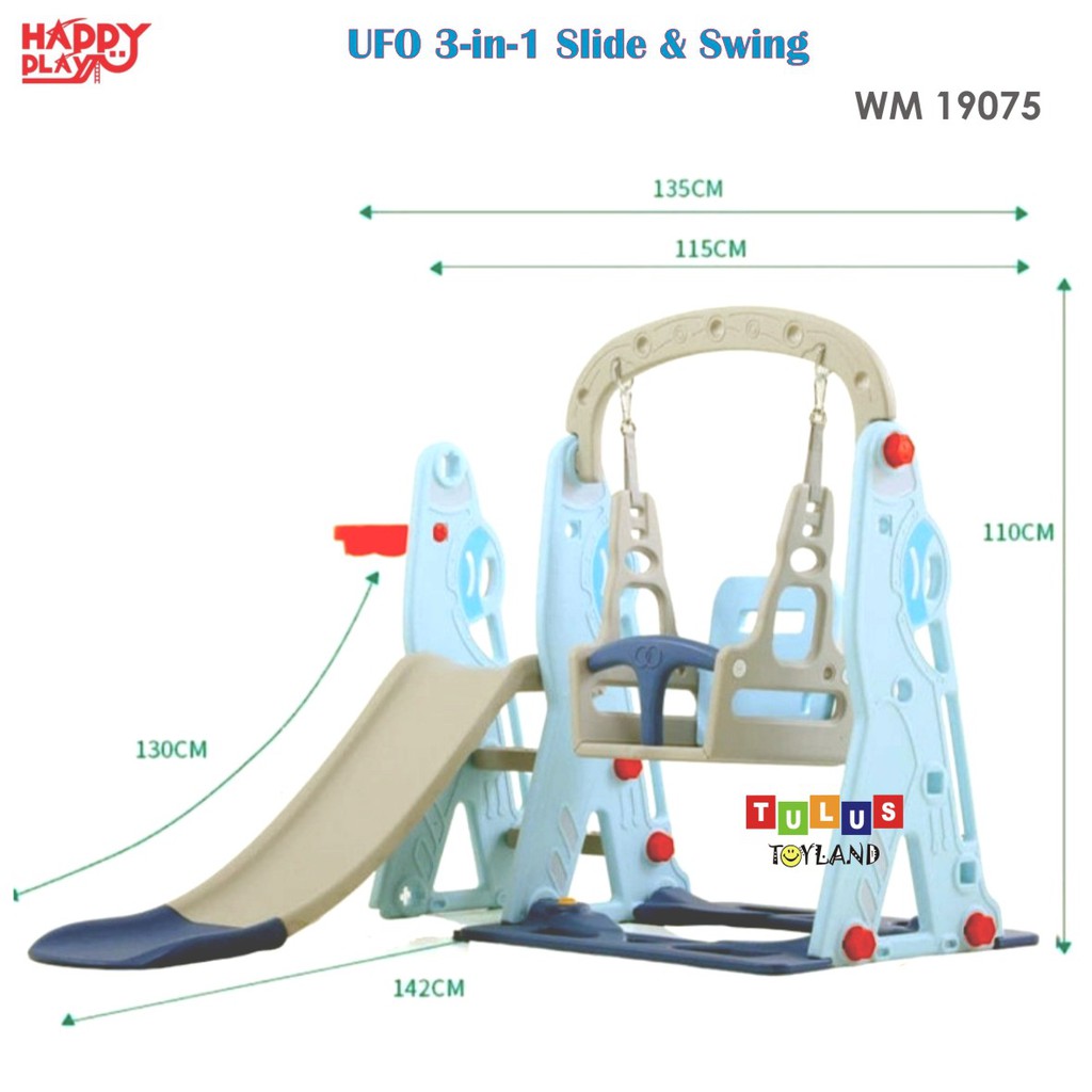 Perosotan Ayunan Murah Happy Play UFO Silde Swing Basketball Mainan Anak WM19075