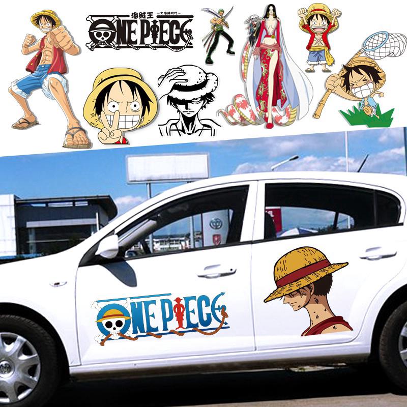 Tempelan Stiker Mobil Tulisan One Piece Reflector Kualitas Import