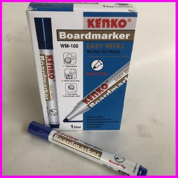 

Spidol Papan Tulis KENKO WM100 1Pak Isi 12 Pcs Spidol Boardmarker