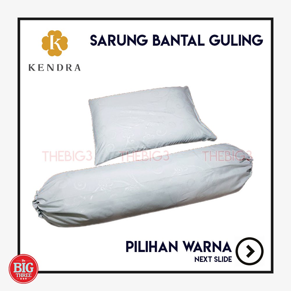 Set Sarung Bantal / Guling merk KENDRA - Halus Disperse Print - Sarban isi 2 Polos Emboss