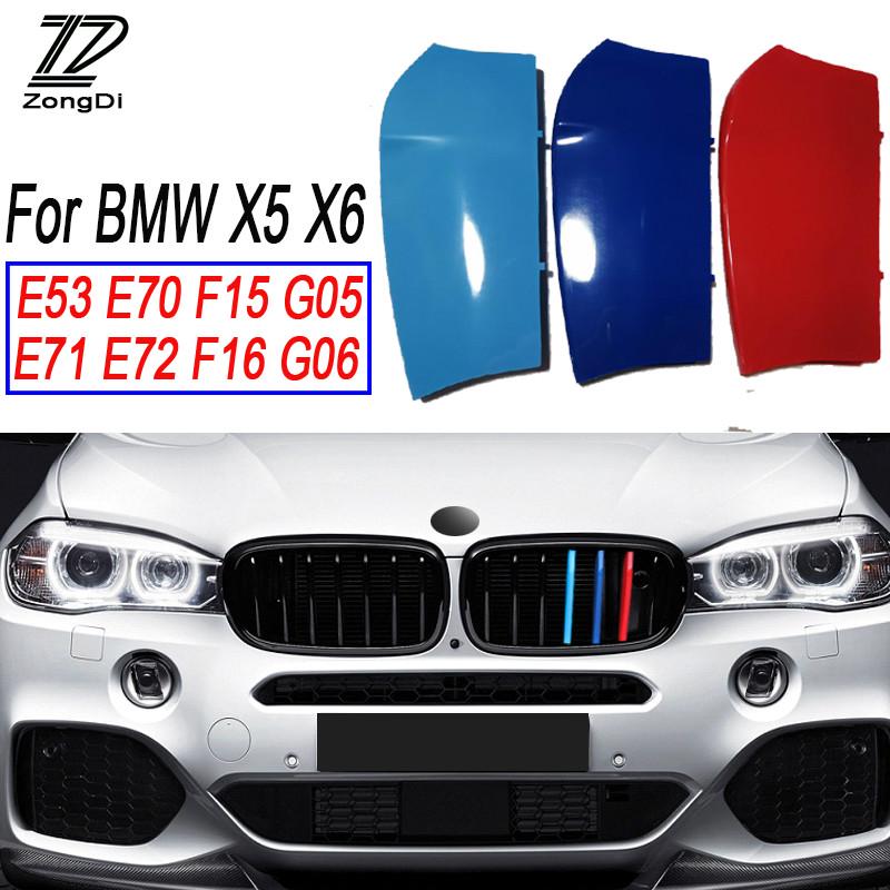 Klip Grill Gill 3 Warna untuk BMW X5 E70 E53 F15 G05 X6 E71 E72 F16 G06 1999-2020 Car Racing Grille Strip Trim Clip Sport Accessories