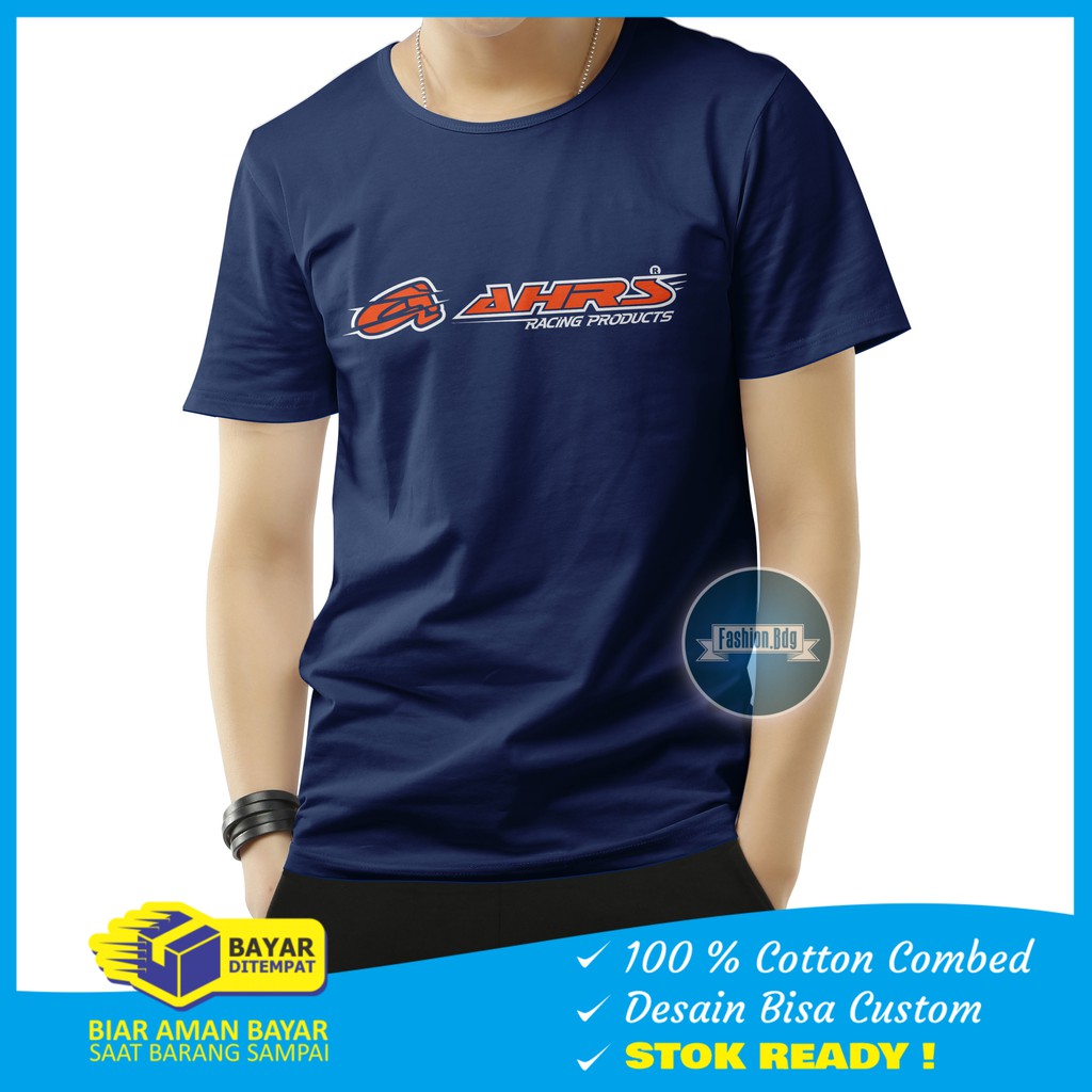 KAOS PENDEK PRIA AHRS RACING BAHAN COTTON COMBED 30S REAKTIF M L XL XXL KAOS PRIA PENDEK AHRS RACING TEAM NYAMAN KAOS LENGAN PENDEK PRIA AHRS