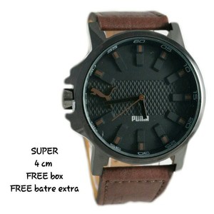 jam puma sport ultrasize coklat tua kulit