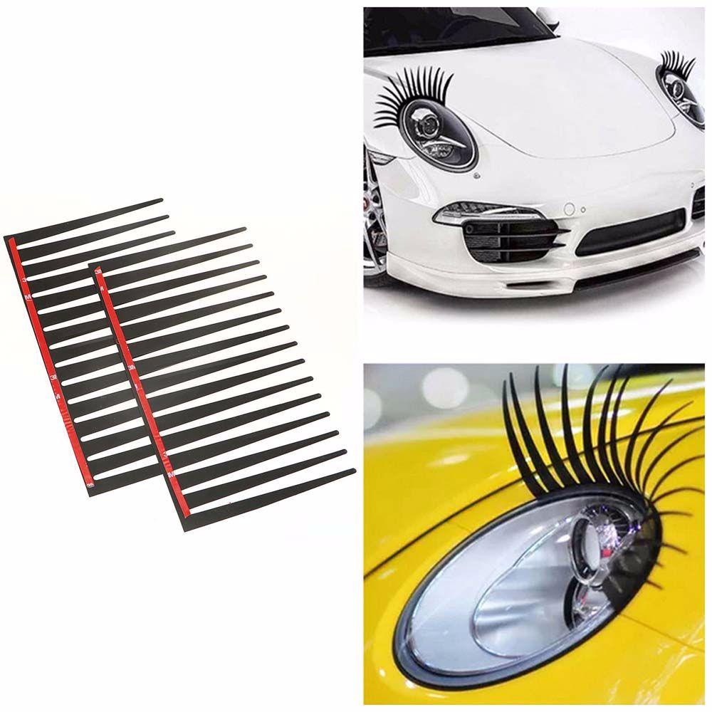 Lanfy Lampu Depan Dekorasi Aksesoris Mobil 1pasang Auto Eksterior Bulu Mata Palsu Decal Headlight Decals Decoration Car Eye Lash Sticker