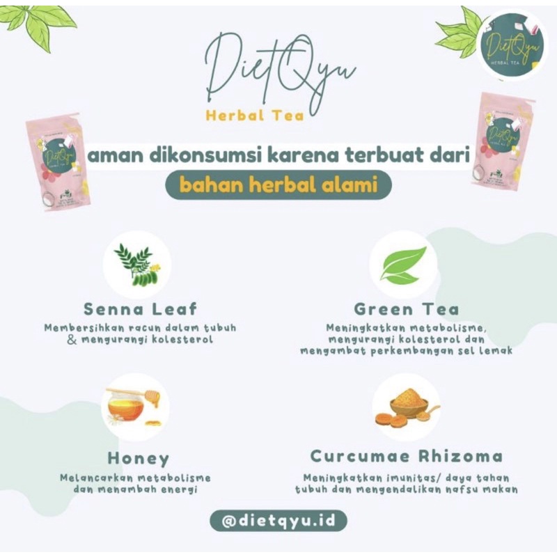 Dietqyu Tea herbal Turun 3-5 KG dalam 1 pouch