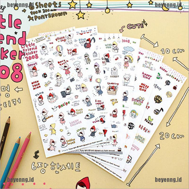 Bey 6 Lembar Stiker Motif Tulisan My Little Friend Untuk Dekorasi Kalenderdiary Diy