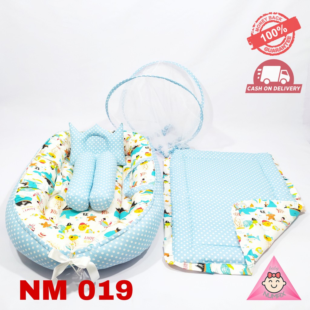 [SALE] TEMPAT TIDUR BAYI SET NM019 / KASUR BAYI KELAMBU ANTI NYAMUK / KASUR BAYI BANTAL GULING