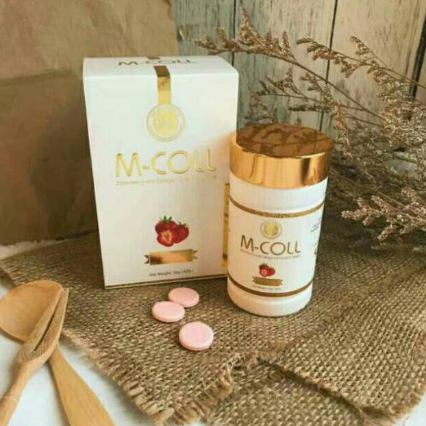 Best Seller M-Coll Mcoll Collagen Chewable Candy Natural Herbal Beauty 60 Butir | Menjaga Kulit