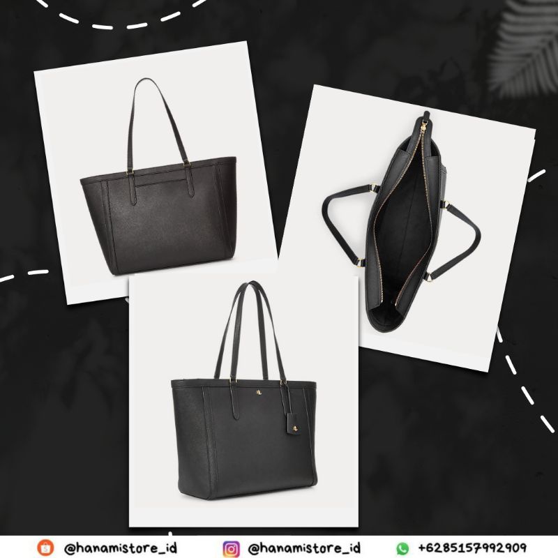 Ralph Lauren Crosshatch Clare Tote Bag - Tas Bahu Wanita Original - Sisa Produksi/Ekspor