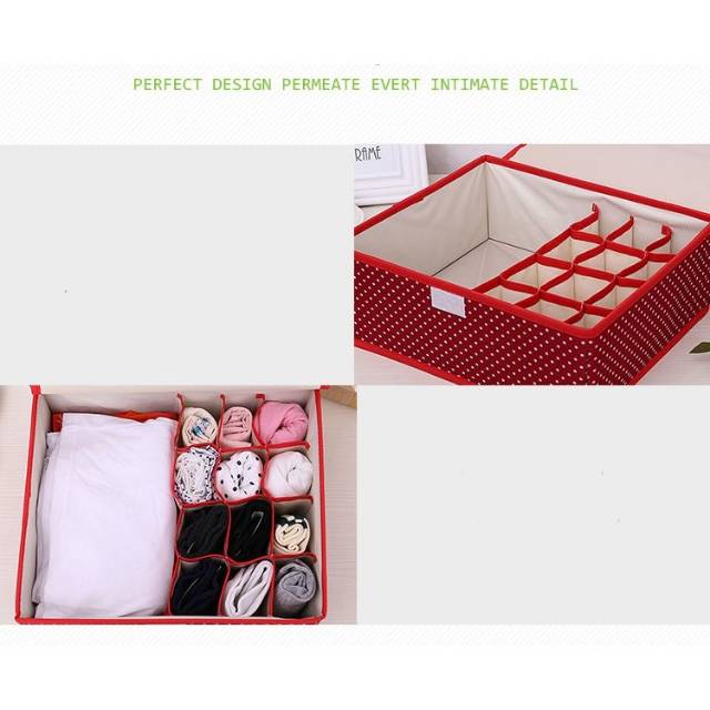 Storage box underwear & bra motif dots