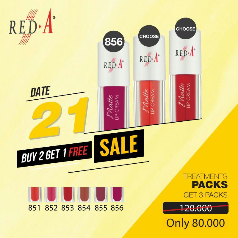 Paket Lip Cream Matte Red A isi 3