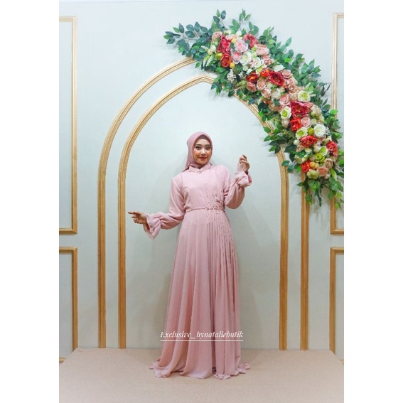 Havva Longdress Gaun Wedding Bridesmaid Dress Gaun Pesta Fashion Wanita Baju Muslim Wanita Gaun Pest