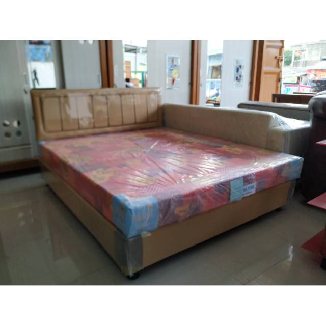 Kasur matras busa foam super full set 160 x 200 + dipan + sandaran