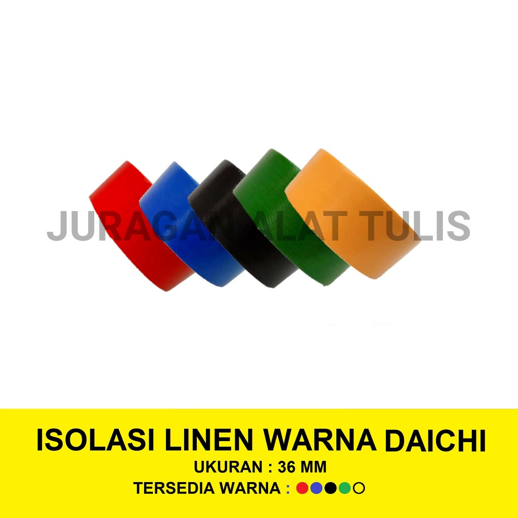 

ISOLASI / LAKBAN LINEN / KAIN WARNA DAICHI 36MM
