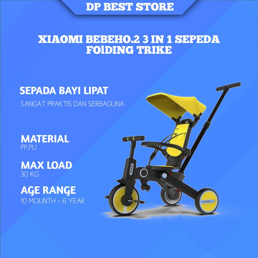 Sepeda Bayi Bebehoo generasi2 3 in 1 Stroller Sepeda Bayi Lipat / Folding Trike