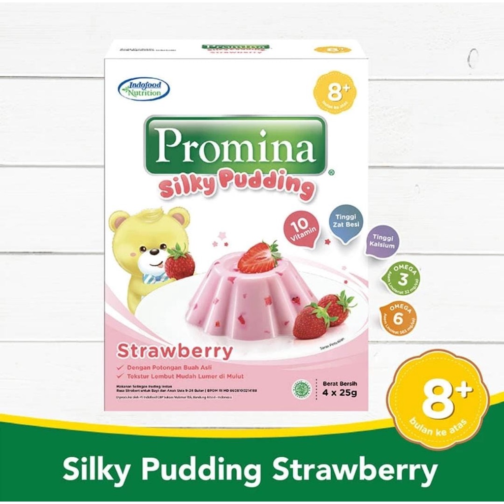 Promina Silky Pudding Strawberry 4 @ 25 Gram