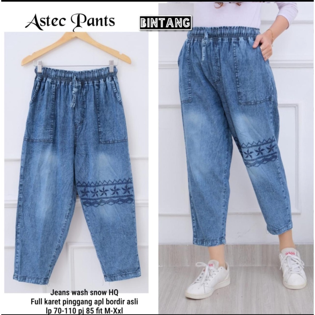 Celana Jeans Bordir Motif Celana Wanita Korea