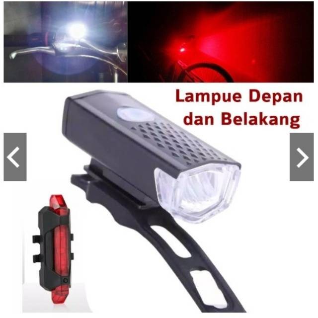 Lampu Sepeda Depan dan Belakang Defensor Rechargeable TaffLED