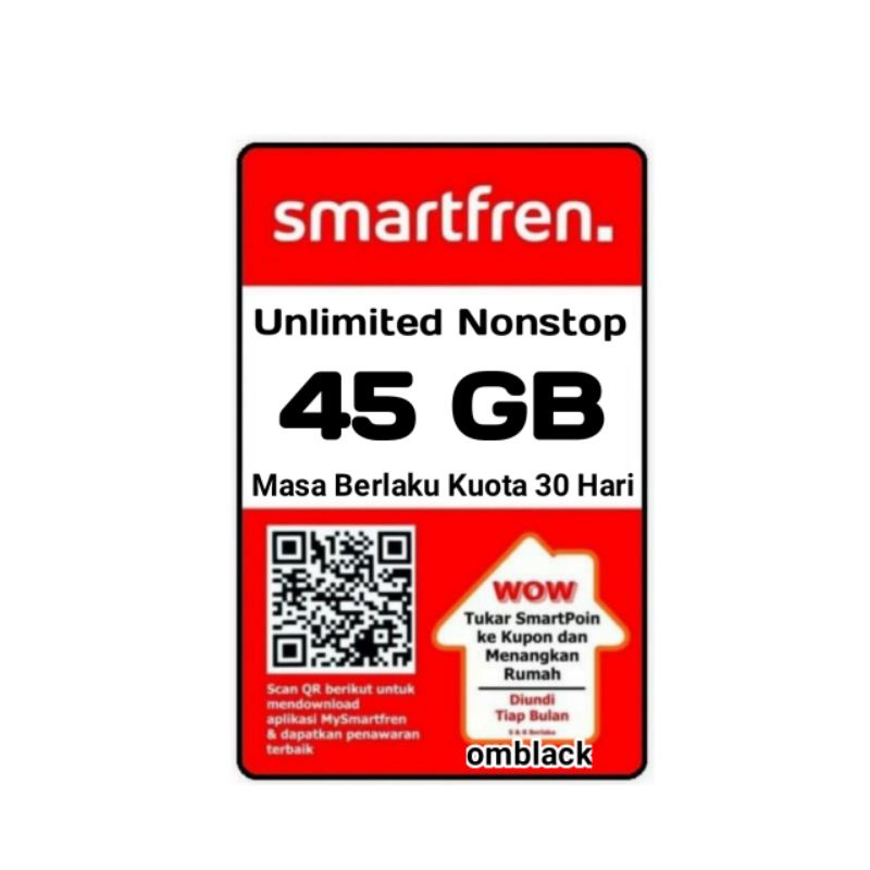VOUCHER SMARTFREN 45GB UNLIMITED NONSTOP