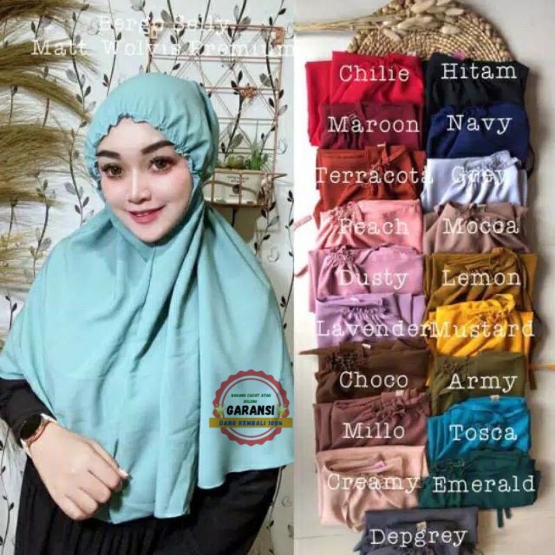 Bergo SELLY kerut / khimar kerut / khimar tali / kerudung kerut