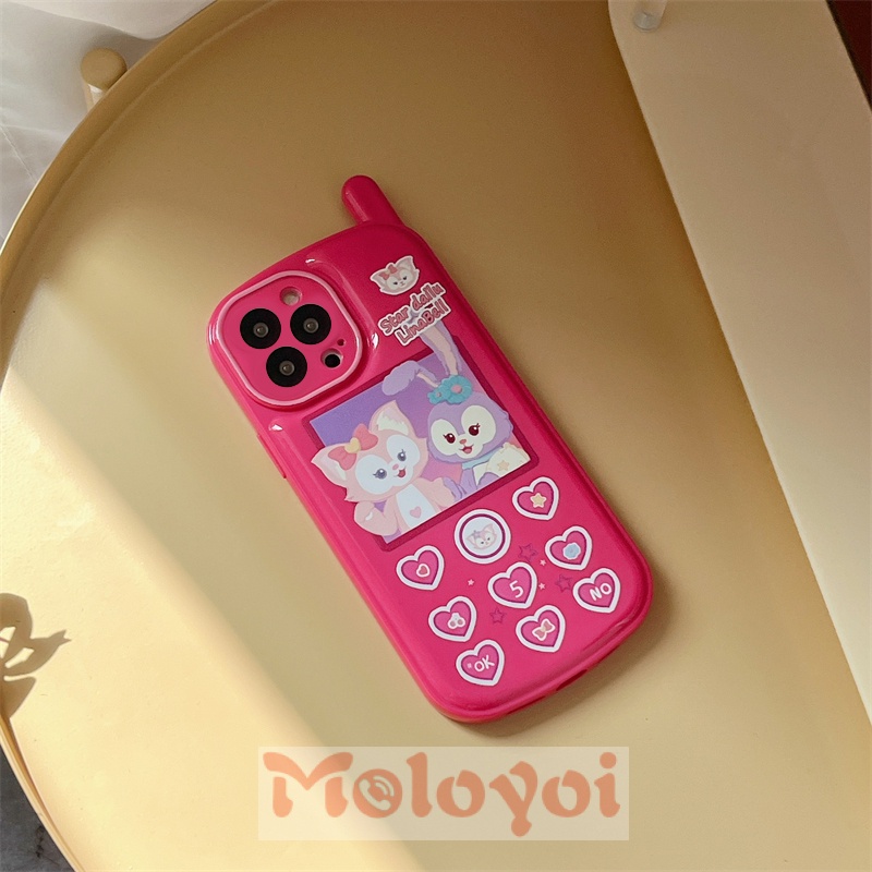 Kartun Disney LinaBell StellaLou Casing Ponsel Kompatibel Untuk iPhone XR 11 7 8 Plus 12 13 14 Pro MAX X XS MAX SE 2020 Kepribadian Retro Pola Seluler Glossy Lembut TPU Cover