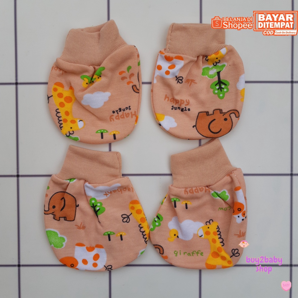 Sarung tangan dan kaki bayi Cico Miko Happy Jungle Series 0-3 Bulan 3 PCS