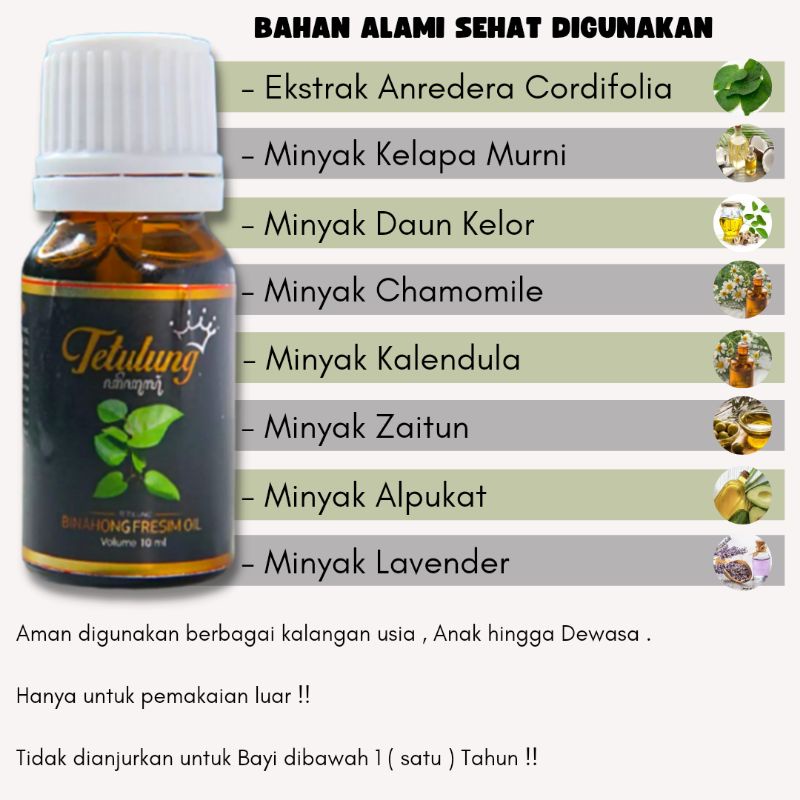 Tetulung Binahong Oil 10 ml & 60 ml Obat Gatal Di Selangkangan Paling Ampuh - Obat Gatel Kulit Selangkangan - Obat Oles Selangkangan Gatal dan Lecet - Salep Obat Gatal Selangkangan Berjamur Kurap Eksim Hitam Ampuh BPOM-4