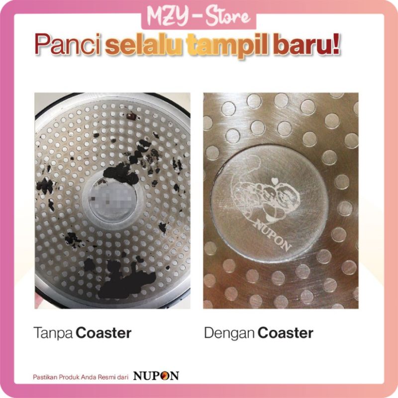 Nupon Fire Shield Coaster Gen II Alas Panci Anti Kerak Pelindung Panci Tatakan Panci Plat Anti Gosong NUPON Diameter 24,5 Cm