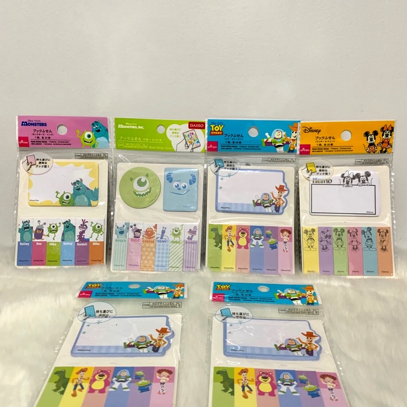 

sticky notes disney monster inc toy story mickey mouse x daiso / memo sticky