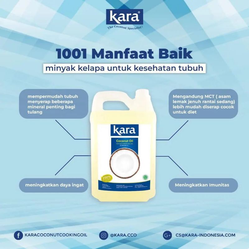 KARA DELFICO Coconut Fry Oil Minyak goreng Kelapa Sehat 5 L Halal