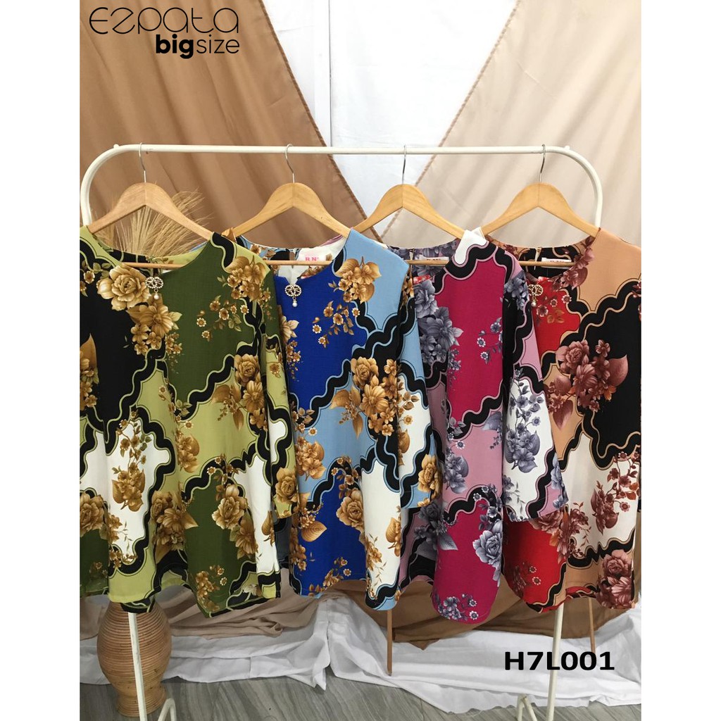 Ezpata Atasan Blouse Wanita Vintage Bigsize Jumbo XXXL BB 85kg LD 126 cm Bahan Ballotelli