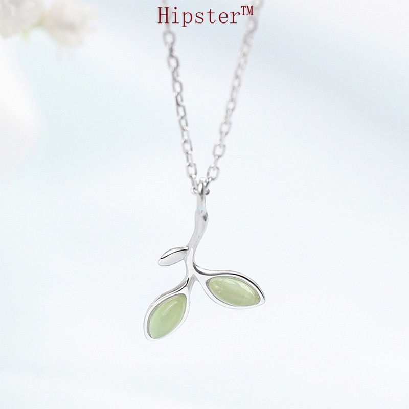 Korean Style Bud Necklace Bracelet Two-Piece Set Mori Style Leaf Series Jewelry Set