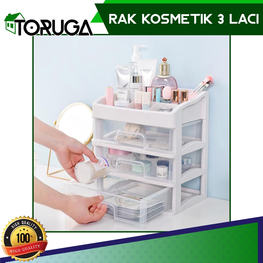 Rak Kosmetik Laci 3 Susun Organizer Multifungsi Laci Susun Bumbu Dapur Rak Make up Mini Storage Box Obat Medicine Portable