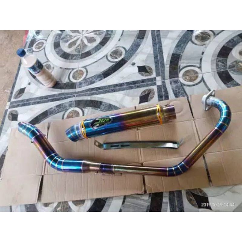 Knalpot JRM Satria f Vixion Full Blumon Full Cacing Asli Pembakaran