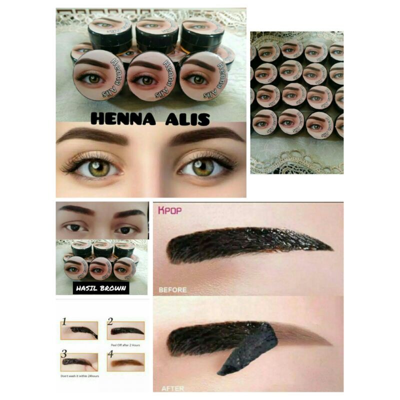 CS1-Henna Alis Al Latif/Azzahra Coklat dan Hitam Tahan Lama Halal Alis Cetar Makeup Natural PROMO-COD