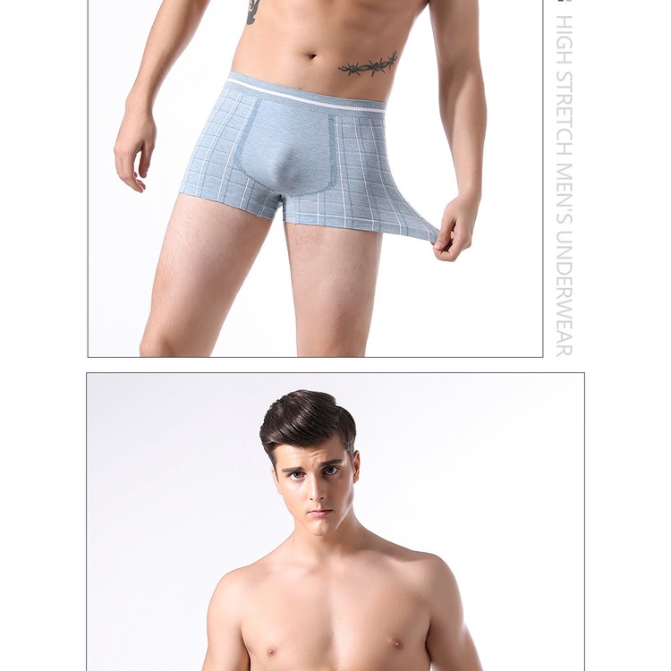 Retaily W242 Boxer pria Celana dalam yang nyaman bernapas high quality CD pria [Set Kotak 4pcs]