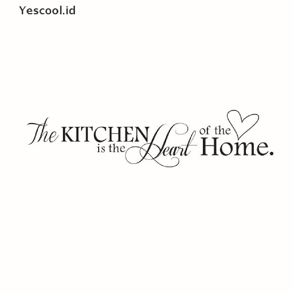 Stiker Dinding Decal Desain Quote Kitchen Is the Heart of Home Dapat Dicopot