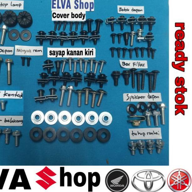 ☀ baut karet ring bosh sekrup lengkap full set body honda karisma 125 surpa 125 ▲