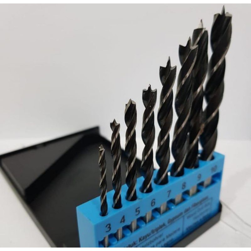 Mata Bor Kayu set Fujiyama isi 8pcs/ WOOD DRILL BIT MATA BOR KAYU SET 8 PCS 3-10 MM BERKUALITAS