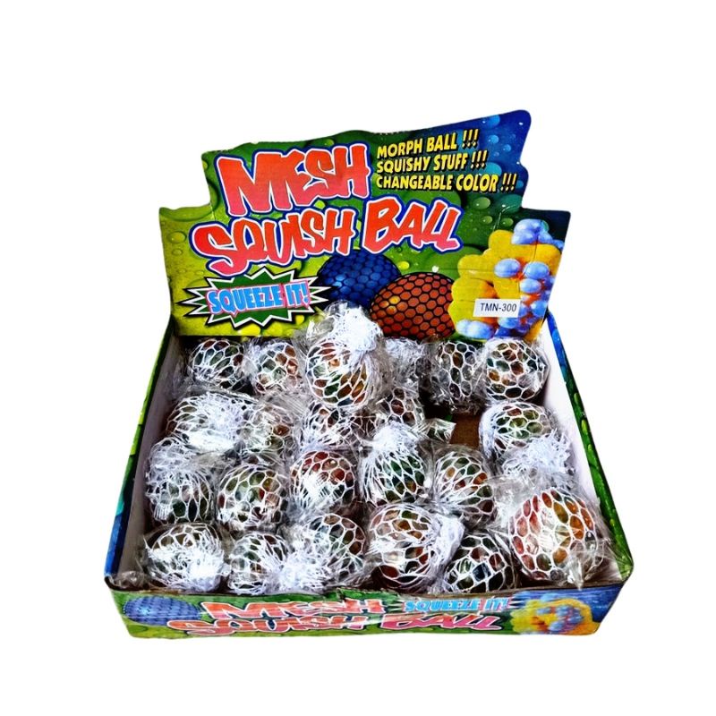 MESH SQUEEZE IT / SQUISHY MESS BALL 1 PCS RAINBOW / BOLA SQUISHY JARING / MAINAN ANAK ANTI STRESS / 