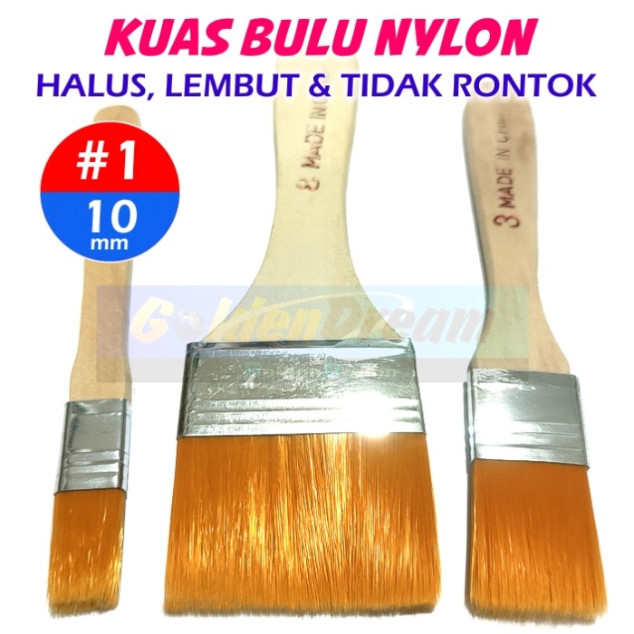 

Kuas Bulu Nylon Halus No.1 10mm 1cm 1/2 inci inch Lembut Kue Lukis PCB