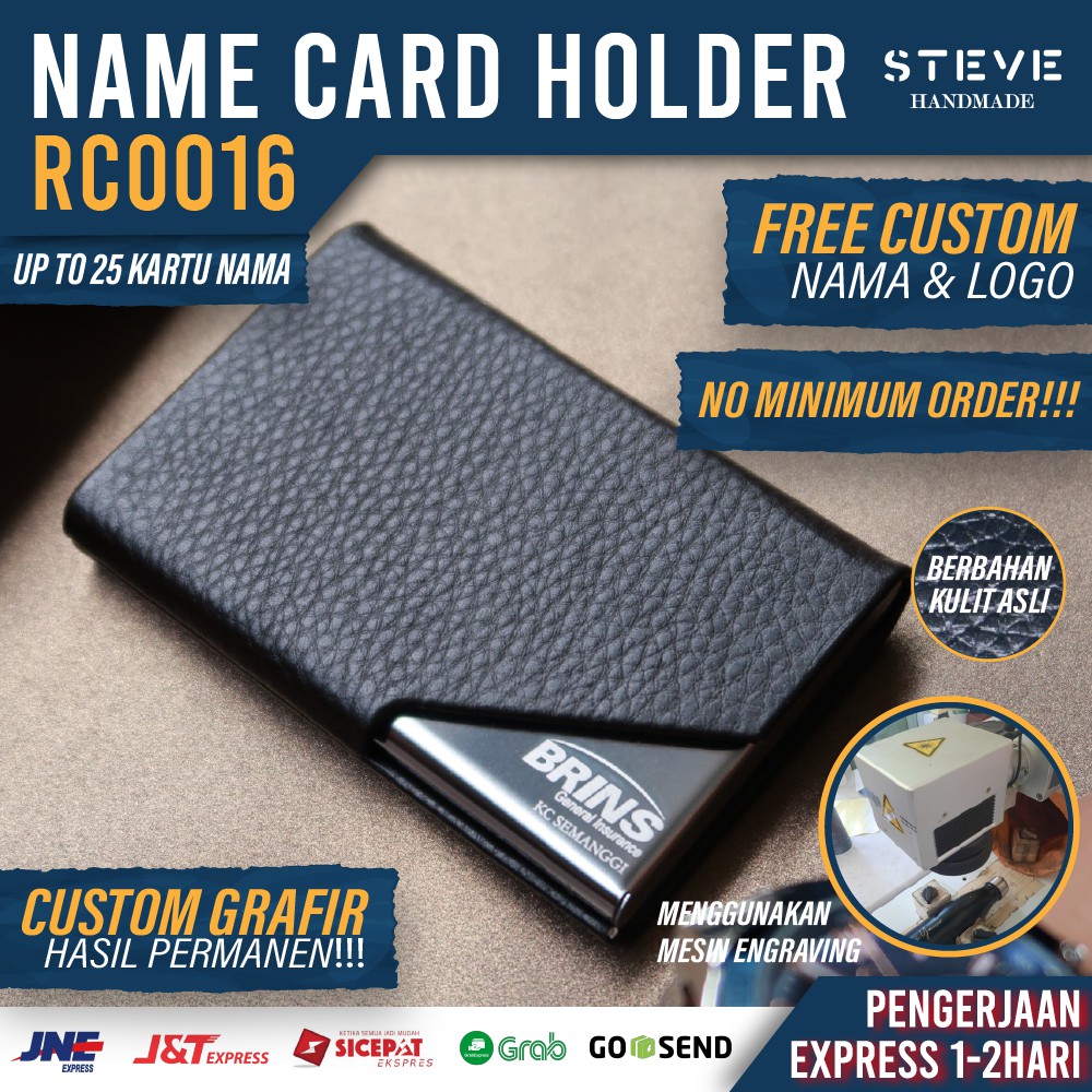 Dompet Kartu Nama Tempat Kartu Nama Name Card Holder RC016 Genuine Leather Custom