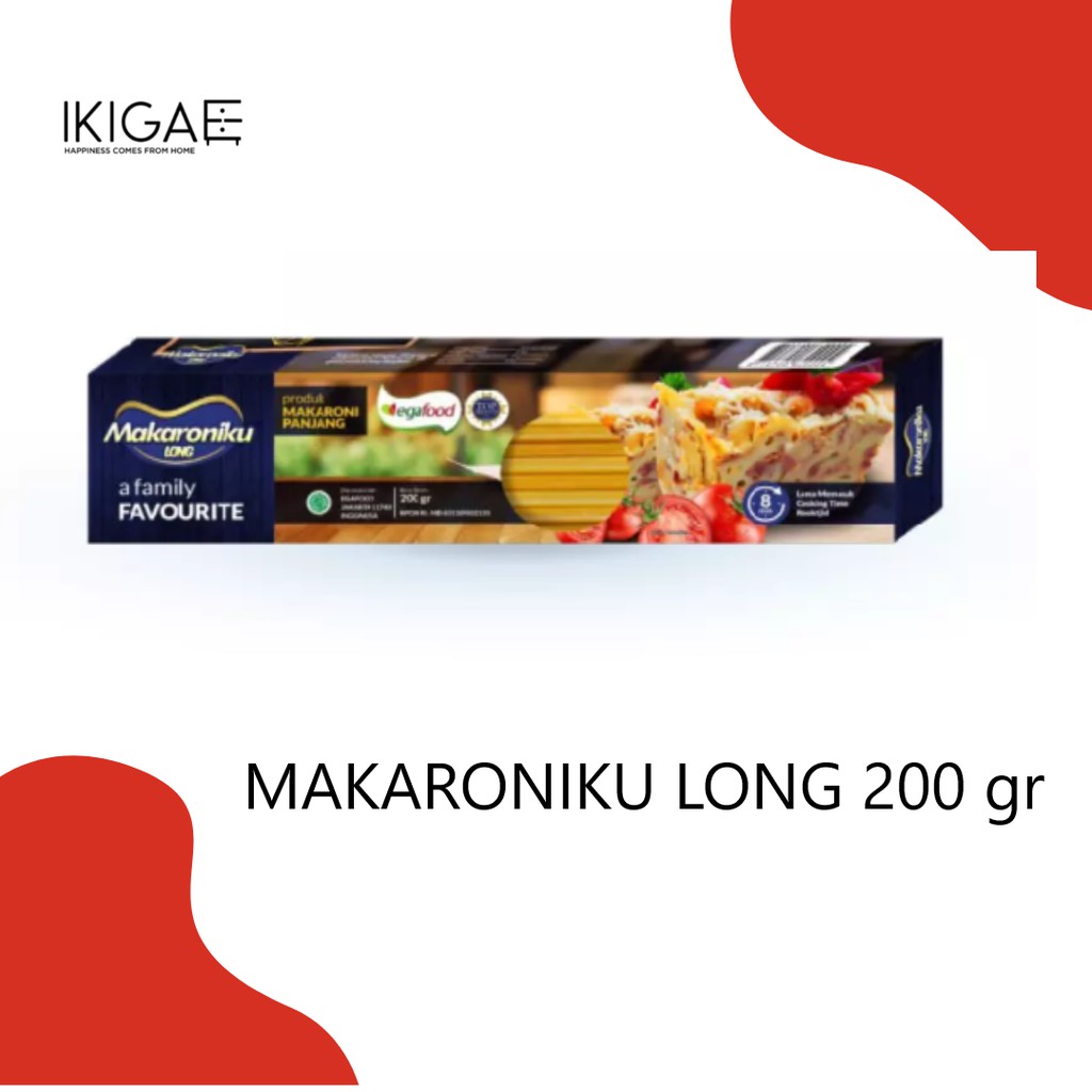 MAKARONIKU LONG / ANEKA PASTA / MAKARONI PANJANG INSTAN 200 GR