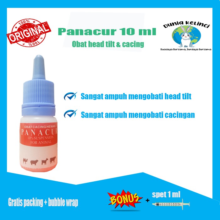 OBAT HEAD TILT CACING PANACUR  10 ML KELINCI KUCING ANJING HEWAN