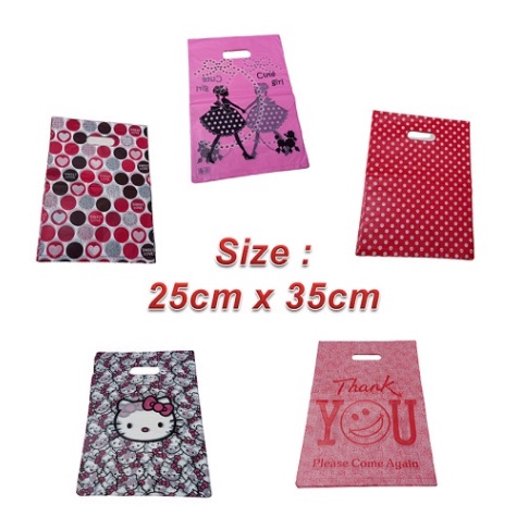 Tas Plastik Olshop Tas Kantong Plastik Motif Ukuran 25 x 35 Cm