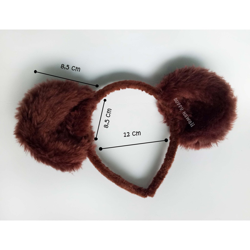 Headband ears animal bando beruang coklat dark brown pollar panda safari zoo teddy  bear furry doll halloween