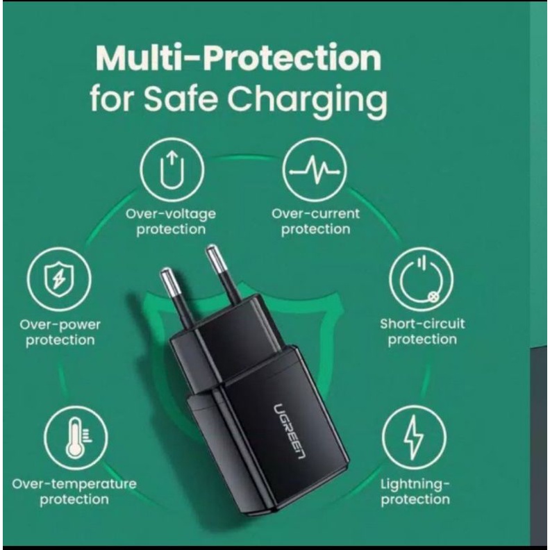 Charger Ugreen 2.1A 10.5 Watt for IPhone &amp; Android with Smart Protection Original