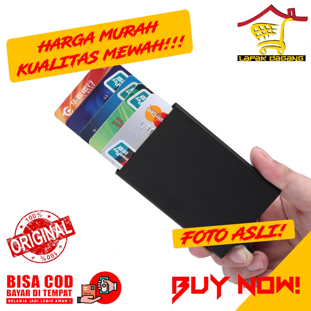 Dompet kartu aksesoris murah pria wanita kulit atm lv dan uang motif lipat panjang
